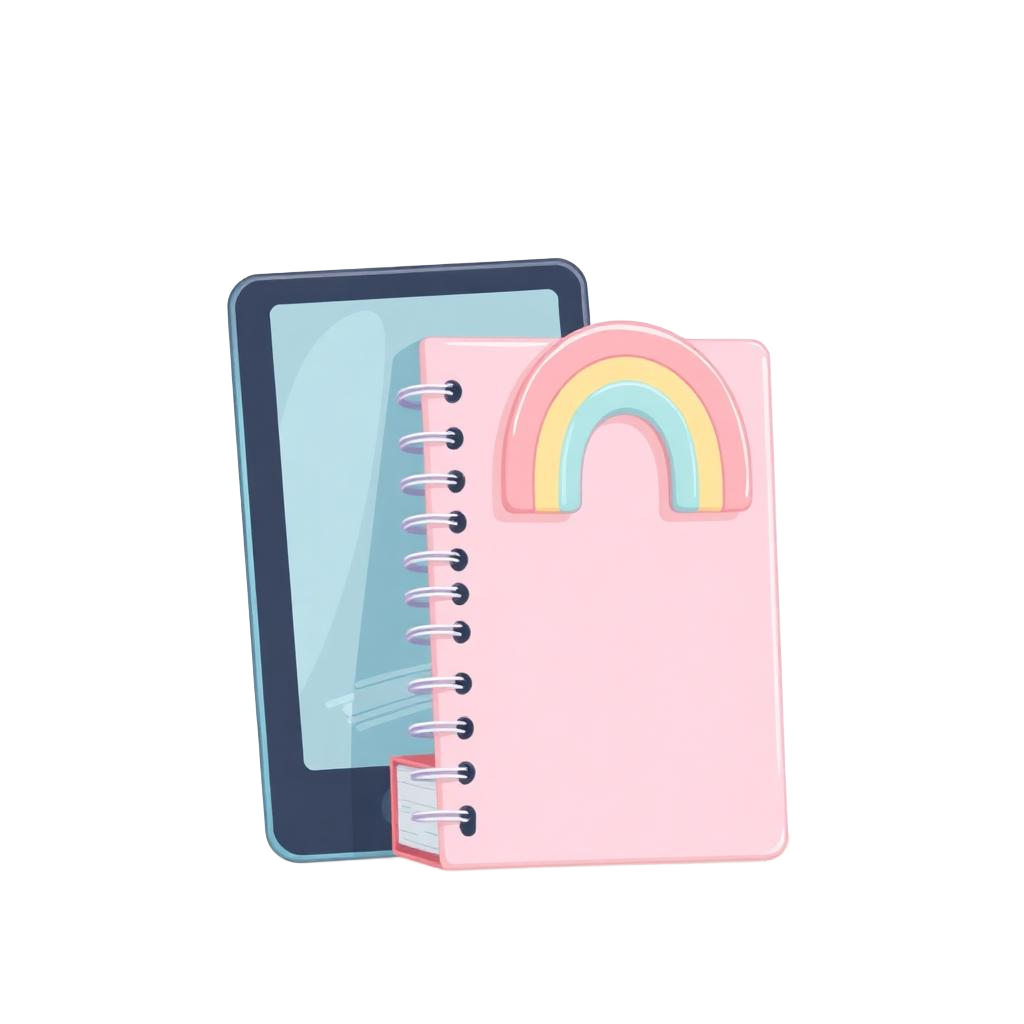 Mockup de tablet e apostila Taty Amaral Criações